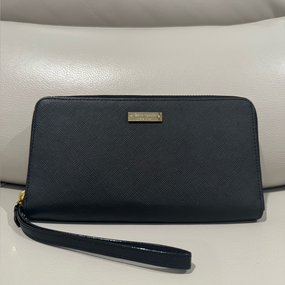 Kate Spade Black Leather Wristlet